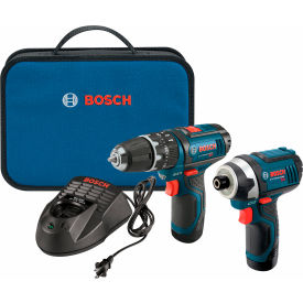 Robert Bosch Tool - Measuring Tools Div. CLPK241-120 Bosch Max 2-Tool Combo Kit w/ Hammer Drill, Impact Driver & (2) 2 Ah Batteries, 12V, 3/8" Chuck Size image.
