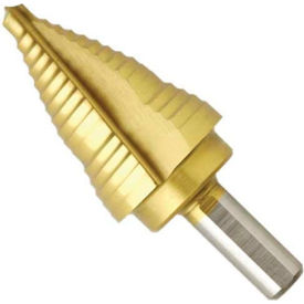 Robert Bosch Tool - Measuring Tools Div. SDT4 BOSCH® Titanium Coated Step Drill Bit, SDT4, For 1/2" & 3/4" Conduit, 3/8" Shank image.