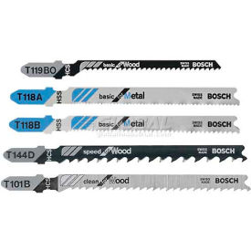 Robert Bosch Tool - Measuring Tools Div. T500 BOSCH® T-Shank Jigsaw Blade Set, T500, Professional Grade, 5-Piece image.
