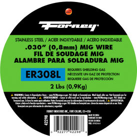 Forney® ER308L Stainless Steel MIG Welding Wire .030"" Dia. x 2 lb. Spool