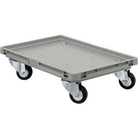 Schaeffer Material EFTRLY2416.1GY1 Schaefer Mobile Base for Polypropylene Industrial Containers RO461 - 24"L x 15"W x 5"H - Gray image.