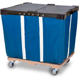 Royal Basket Trucks® Ergo Basket Truck Dual-Sided Compartments with Lids 12 BU Capacity Blue 