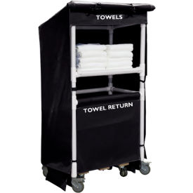Royal Basket Trucks® 42" Towel Station PVC 1 Shelf Black 