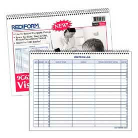 Rediform Office Products 9G620 Rediform® Visitors Log Book, 1000 Entries, 11" x 8-1/2", White, 50 Pages/Book image.