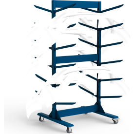 Rousseau Metal Freestanding Mobile Bumper Rack 6 Levels 45"W x 42"D x 91"H Blue 