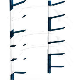 Rousseau Metal Multi-Purpose Wall Mounted Bumper Rack 6 Levels 45"W x 23"D x 72"H Blue 