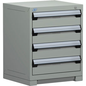 Rousseau Metal Inc. R5ACD-2801KD-071 Rousseau Metal® R5ACD-2801KD-071 Heavy Duty Modular Cabinet, 4 Drawers, Light Gray image.