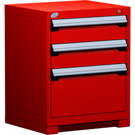 Rousseau Metal Inc. R5ACD-2803KD-081 Rousseau Metal Heavy Duty Modular Drawer Cabinet 3 Drawer Bench High 24"W - Red image.