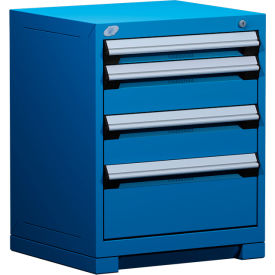 Rousseau Metal Inc. R5ACD-2805KD-055 Rousseau Metal® R5ACD-2805KD-055 Heavy Duty Modular Cabinet, 4 Drawers, Avalanche Blue image.