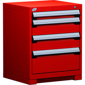 Rousseau Metal Inc. R5ACD-2805KD-081 Rousseau Metal® R5ACD-2805KD-081 Heavy Duty Modular Cabinet, 4 Drawers, Red image.