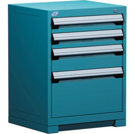 Rousseau Metal Inc. R5ACD-3005KD-055 Rousseau Metal® Heavy Duty Modular Cabinet, 4 Drawers, 24"W x 27"D x 32"H, Avalanche Blue image.