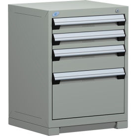 Rousseau Metal Inc. R5ACD-3005KD-071 Rousseau Metal® Heavy Duty Modular Cabinet, 4 Drawers, 24"W x 27"D x 32"H, Light Gray image.