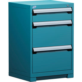 Rousseau Metal Inc. R5ACD-3401KD-051 Rousseau Metal Heavy Duty Modular Drawer Cabinet 3 Drawer Counter High 24"W - Everest Blue image.