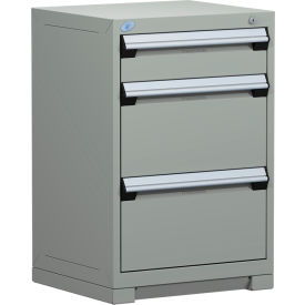 Rousseau Metal Inc. R5ACD-3401KD-071 Rousseau Metal® Heavy Duty Modular Cabinet, 3 Drawers, 24"W x 21"D x 36"H, Light Gray image.