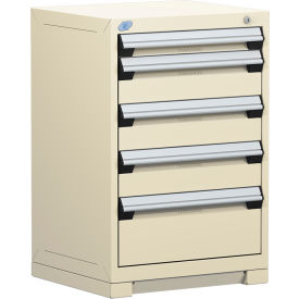 Rousseau Metal Inc. R5ACD-3403KD-041 Rousseau Metal® Heavy Duty Modular Cabinet, 5 Drawers, 24"W x 21"D x 36"H, Beige image.