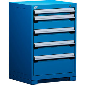 Rousseau Metal Inc. R5ACD-3403KD-055 Rousseau Metal® Heavy Duty Modular Cabinet, 5 Drawers, 24"W x 21"D x 36"H, Avalanche Blue image.