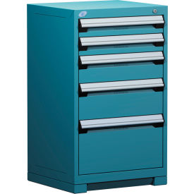 Rousseau Metal Inc. R5ACD-3807KD-051 Rousseau Metal® Heavy Duty Modular Cabinet, 5 Drawers, 24"W x 21"D x 40"H, Everest Blue image.