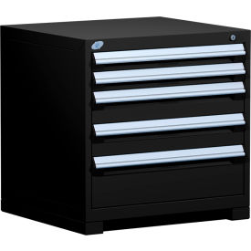 Rousseau Metal Inc. R5ADD-2801KD-091 Rousseau Metal® R5ADD-2801KD-091 Heavy Duty Modular Cabinet, 5 Drawers, Black image.