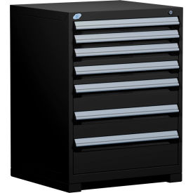 Rousseau Metal Inc. R5ADD-3801KD-091 Rousseau Metal® Heavy Duty Modular Cabinet, 7 Drawers, 30"W x 21"D x 40"H, Black image.