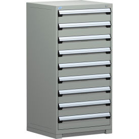 Rousseau Metal Inc. R5ADD-5813KD-071 Rousseau Metal® Heavy Duty Modular Cabinet, 9 Drawers, 30"W x 21"D x 60"H, Light Gray image.