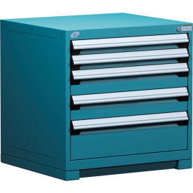 Rousseau Metal Inc. R5ADG-2801KD-051 Rousseau Metal® R5ADG-2801KD-051 Heavy Duty Modular Cabinet, 5 Drawers, Everest Blue image.