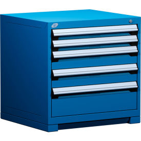 Rousseau Metal Inc. R5ADG-2801KD-055 Rousseau Metal® R5ADG-2801KD-055 Heavy Duty Modular Cabinet, 5 Drawers, Avalanche Blue image.