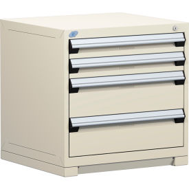 Rousseau Metal Inc. R5ADG-2803KD-041 Rousseau Metal Heavy Duty Modular Drawer Cabinet 4 Drawer Bench High 30"W - Beige image.