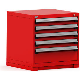 Rousseau Metal Inc. R5ADG-2805KD-081 Rousseau Metal® R5ADG-2805KD-081 Heavy Duty Modular Cabinet, 5 Drawers, Red image.