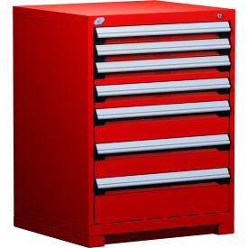 Rousseau Metal Inc. R5ADG-3801KD-081 Rousseau Metal® Heavy Duty Modular Cabinet, 7 Drawers, 30"W x 27"D x 40"H, Red image.
