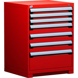 Rousseau Metal Inc. R5ADG-3803KD-081 Rousseau Metal® R5ADG-3803KD-081 Heavy Duty Modular Cabinet, 7 Drawers, Red image.