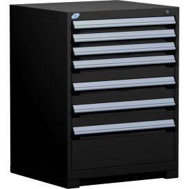 Rousseau Metal Inc. R5ADG-3803KD-091 Rousseau Metal® R5ADG-3803KD-091 Heavy Duty Modular Cabinet, 7 Drawers, Black image.