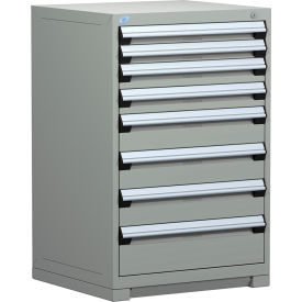 Rousseau Metal Inc. R5ADG-4401KD-071 Rousseau Metal® R5ADG-4401KD-071 Heavy Duty Modular Cabinet, 8 Drawers, Light Gray image.