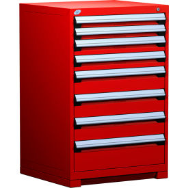 Rousseau Metal Inc. R5ADG-4401KD-081 Rousseau Metal® Heavy Duty Modular Cabinet, 8 Drawers, 30"W x 27"D x 46"H, Red image.