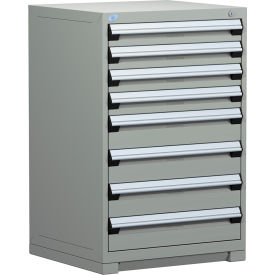 Rousseau Metal Inc. R5ADG-4407KD-071 Rousseau Metal® R5ADG-4407KD-071 Heavy Duty Modular Cabinet, 8 Drawers, Light Gray image.