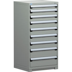 Rousseau Metal Inc. R5ADG-5805KD-071 Rousseau Metal® R5ADG-5805KD-071 Heavy Duty Modular Cabinet, 9 Drawers, Light Gray image.