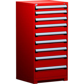 Rousseau Metal Inc. R5ADG-5805KD-081 Rousseau Metal® R5ADG-5805KD-081 Heavy Duty Modular Cabinet, 9 Drawers, Red image.