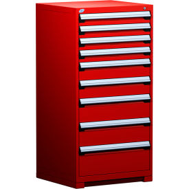 Rousseau Metal Inc. R5ADG-5809KD-081 Rousseau Metal® R5ADG-5809KD-081 Heavy Duty Modular Cabinet, 9 Drawers, Red image.