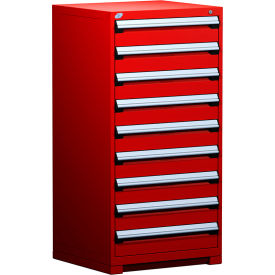 Rousseau Metal Inc. R5ADG-5813KD-081 Rousseau Metal® R5ADG-5813KD-081 Heavy Duty Modular Cabinet, 9 Drawers, Red image.