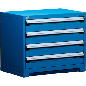 Rousseau Metal Inc. R5AEC-2801KD-055 Rousseau Metal® Heavy Duty Modular Cabinet, 4 Drawers, 36"W x 18"D x 30"H, Avalanche Blue image.