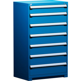 Rousseau Metal Inc. R5AEC-5833KD-055 Rousseau Metal® Heavy Duty Modular Cabinet, 7 Drawers, 36"W x 18"D x 60"H, Avalanche Blue image.