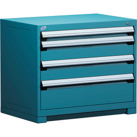 Rousseau Metal Inc. R5AEE-2803KD-051 Rousseau Metal® R5AEE-2803KD-051 Heavy Duty Modular Cabinet, 4 Drawers, Everest Blue image.