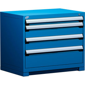 Rousseau Metal Inc. R5AEE-2803KD-055 Rousseau Metal® R5AEE-2803KD-055 Heavy Duty Modular Cabinet, 4 Drawers, Avalanche Blue image.