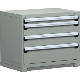 Rousseau Metal Inc. R5AEE-2803KD-071 Rousseau Metal® R5AEE-2803KD-071 Heavy Duty Modular Cabinet, 4 Drawers, Light Gray image.