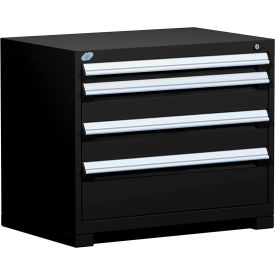 Rousseau Metal Inc. R5AEE-2803KD-091 Rousseau Metal® R5AEE-2803KD-091 Heavy Duty Modular Cabinet, 4 Drawers, Black image.