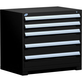 Rousseau Metal Inc. R5AEE-3005KD-091 Rousseau Metal® R5AEE-3005KD-091 Heavy Duty Modular Cabinet, 5 Drawers, Black image.