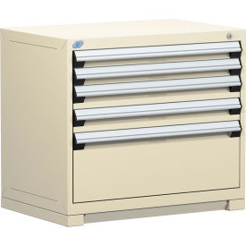 Rousseau Metal Inc. R5AEE-3011KD-041 Rousseau Metal® R5AEE-3011KD-041 Heavy Duty Modular Cabinet, 5 Drawers, Beige image.