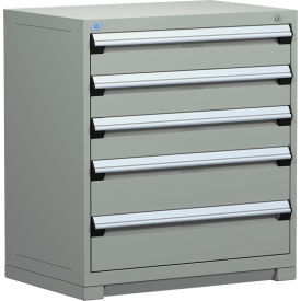 Rousseau Metal Inc. R5AEE-3805KD-071 Rousseau Metal® R5AEE-3805KD-071 Heavy Duty Modular Cabinet, 5 Drawers, Light Gray image.