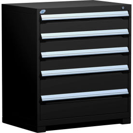 Rousseau Metal Inc. R5AEE-3805KD-091 Rousseau Metal® R5AEE-3805KD-091 Heavy Duty Modular Cabinet, 5 Drawers, Black image.