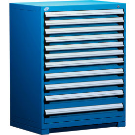 Rousseau Metal Inc. R5AEE-4405KD-055 Rousseau Metal Heavy Duty Modular Drawer Cabinet 11 Drawer Counter High 36"W - Avalanche Blue image.