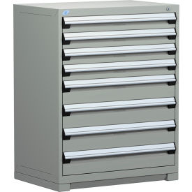 Rousseau Metal Inc. R5AEE-4413KD-071 Rousseau Metal Heavy Duty Modular Drawer Cabinet 8 Drawer Counter High 36"W - Light Gray image.